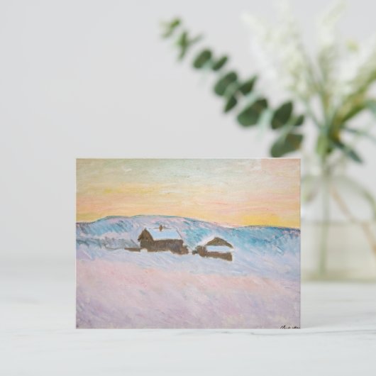 Claude Monet - Landschap in Noorwegen, Blauwe Huiz Briefkaart (Staand voorkant)