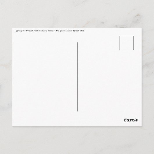 Claude Monet - Lente door de takken Briefkaart (Achterkant)