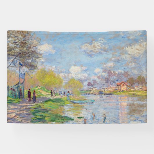 Claude Monet - Lente van de Seine Spandoek (Horizontaal)