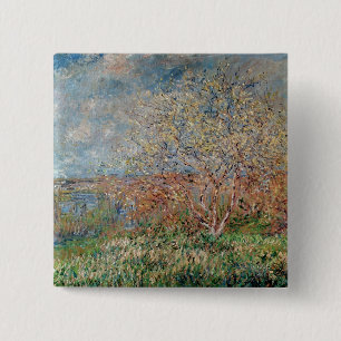 Claude Monet   Lente Vierkante Button 5,1 Cm