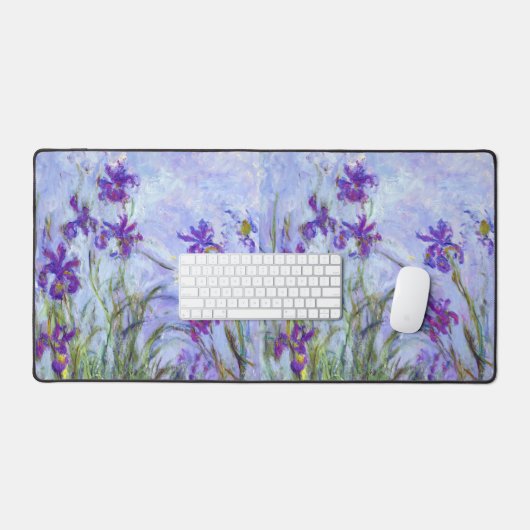 Claude Monet - Lila Irises / Iris Mauves Bureaumat (Keyboard & Muis)