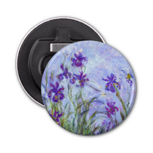 Claude Monet - Lila Irises / Iris Mauves Button Flesopener