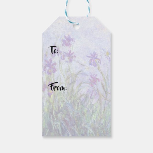 Claude Monet - Lila Irises / Iris Mauves Cadeaulabel (Achterkant)