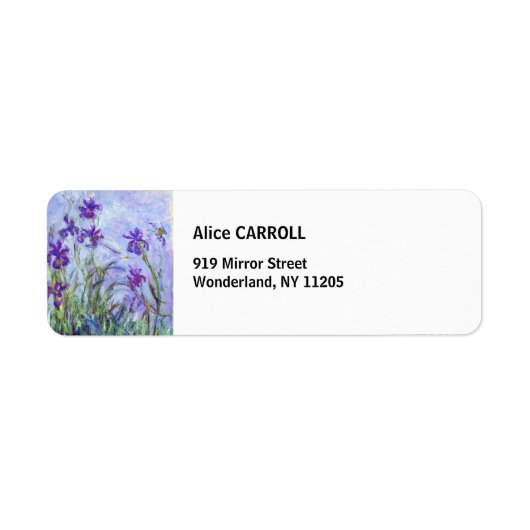 Claude Monet - Lila Irises / Iris Mauves Etiket (Voorkant)