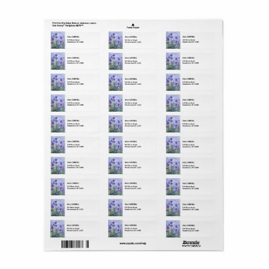 Claude Monet - Lila Irises / Iris Mauves Etiket (Full Sheet)