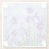 Claude Monet - Lila Irises / Iris Mauves Glazen Onderzetter (Achterkant)