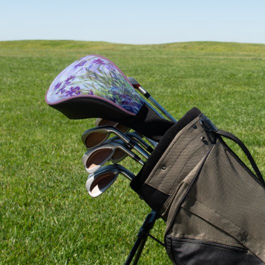 Claude Monet - Lila Irises / Iris Mauves Golfheadcover (Insitu)