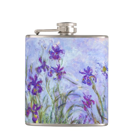 Claude Monet - Lila Irises / Iris Mauves Heupfles (Voorkant)