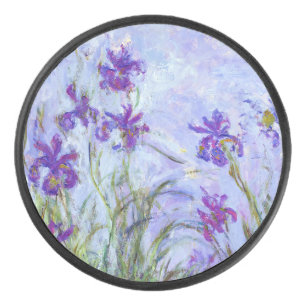 Claude Monet - Lila Irises / Iris Mauves Hockey Puck