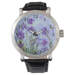 Claude Monet - Lila Irises / Iris Mauves Horloge