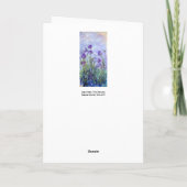 Claude Monet - Lila Irises / Iris Mauves Kaart (Achterkant)