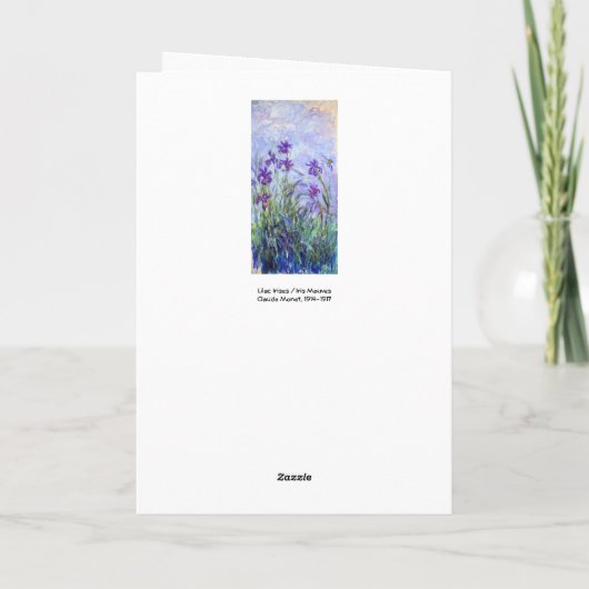 Claude Monet - Lila Irises / Iris Mauves Kaart (Achterkant)