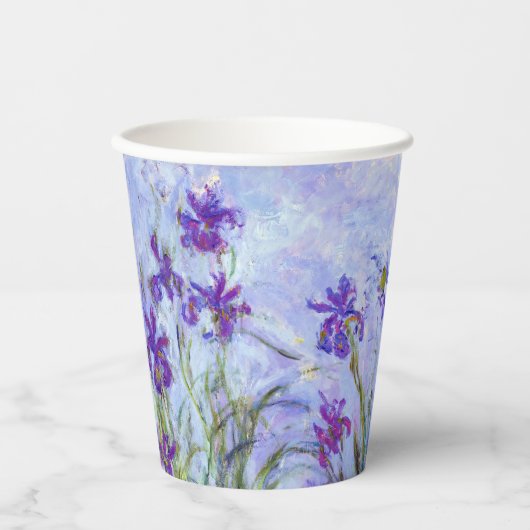 Claude Monet - Lila Irises / Iris Mauves Papieren Bekers (Voorkant)