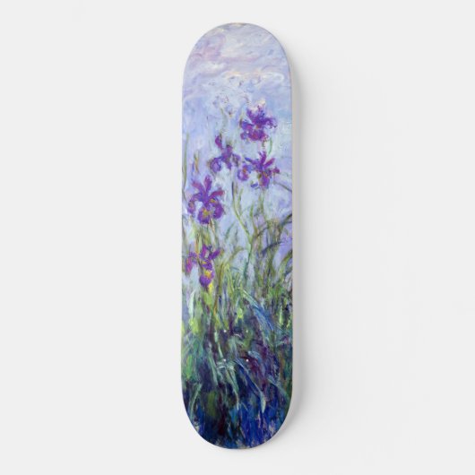 Claude Monet - Lila Irises / Iris Mauves Skateboard (Voorkant)