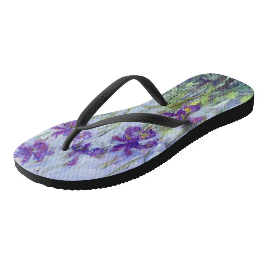 Claude Monet - Lila Irises / Iris Mauves Teenslippers (Schuin)