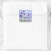 Claude Monet - Lila Irises / Iris Mauves Vierkante Sticker (Tas)