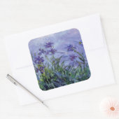 Claude Monet Lila Irises Vierkante Sticker (Envelop)