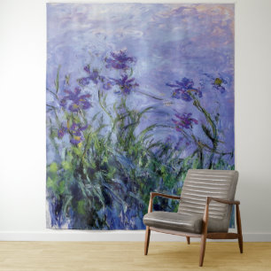 Claude Monet Lila Irises Wandkleed