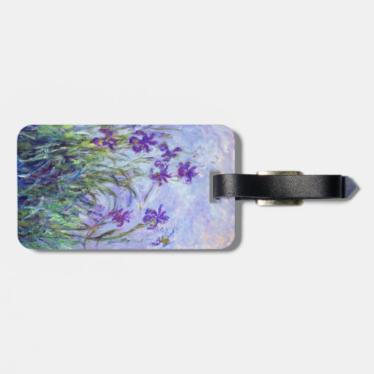 Claude Monet - Lila IRISICO's - QR-code Bagagelabel (Achterkant horizontaal)