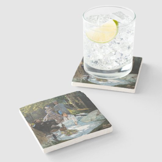 Claude Monet - Luncheon op het gras, rechterpaneel Stenen Onderzetter (Zijkant)