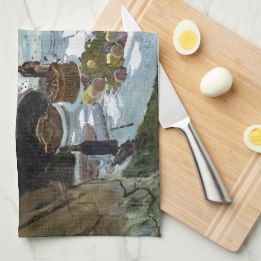 Claude Monet - Luncheon op het gras, rechterpaneel Theedoek (Quarter Fold)