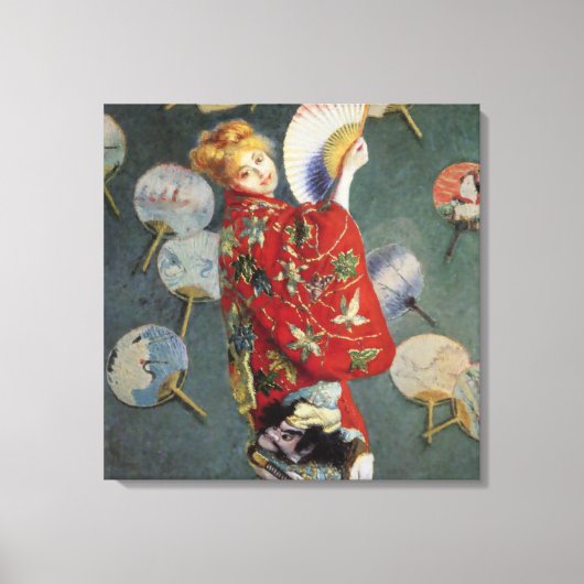 Claude Monet- Madame Monet met een kimono Canvas Afdruk (Voorkant)