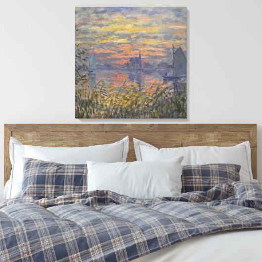Claude Monet- Marine Uitzicht met een Sunset Canva Canvas Afdruk (Insitu (Slaapkamer))