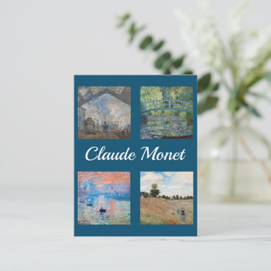 Claude Monet Masterstuks Patchwork Briefkaart (Staand voorkant)