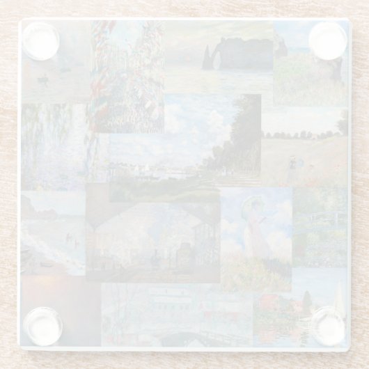 Claude Monet - Masterstuks Patchwork Glazen Onderzetter (Achterkant)