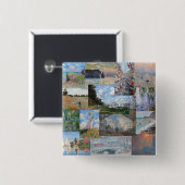 Claude Monet - Masterstuks Patchwork Vierkante Button 5,1 Cm (Voorkant /achterkant)