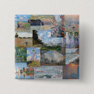 Claude Monet - Masterstuks Patchwork Vierkante Button 5,1 Cm