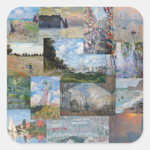 Claude Monet - Masterstuks Patchwork Vierkante Sticker