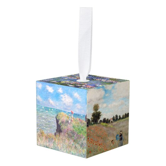 Claude Monet - Masterstuks Selection Kubus Ornament (Voorkant hoekig)