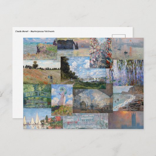 Claude Monet - Meesterwerken Patchwork Briefkaart (Voorkant / Achterkant)