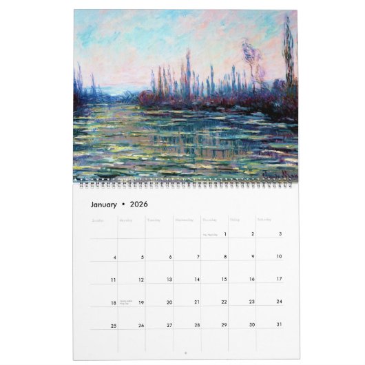 Claude Monet meilleur calendrier de peinture fine  (Jan 2026)