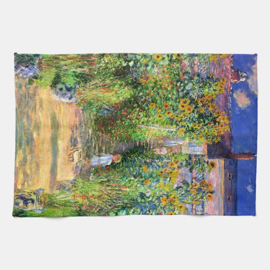 Claude Monet Monet's tuin in Vétheuil Theedoek (Horizontaal)
