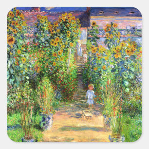 Claude Monet: Monet's tuin in Vétheuil Vierkante Sticker