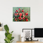 Claude Monet - Nog steeds levende rozen van Vargem Poster (Thuiskantoor)