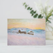 Claude Monet - Noorwegen Landscape, Blue Houses Bedankkaart (Staand voorkant)