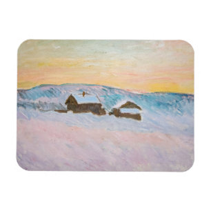 Claude Monet - Noorwegen Landscape, Blue Houses Magneet