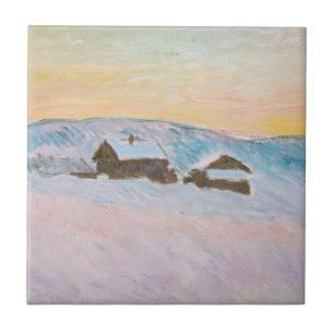 Claude Monet - Noorwegen Landscape, Blue Houses Tegeltje