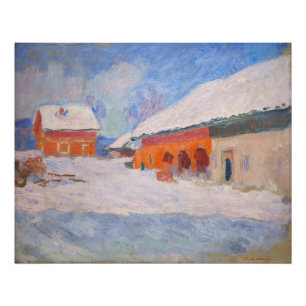 Claude Monet - Noorwegen, Rode huizen bij Bjornega Foto Afdruk