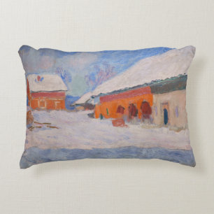 Claude Monet - Noorwegen, Rode Huizen in Bjornegaa Accent Kussen