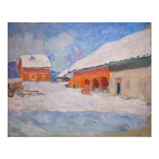 Claude Monet - Noorwegen, Rode Huizen in Bjornegaa Foto Afdruk (Voorkant)