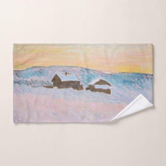Claude Monet - Norvège Paysage, Maisons Bleues (Serviette à main)