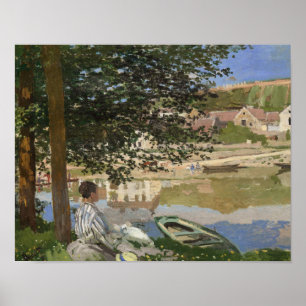 Claude Monet - Op de Bank of the Seine, Bennecour Poster