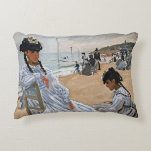 Claude Monet - Op het strand bij Trouville Accent Kussen