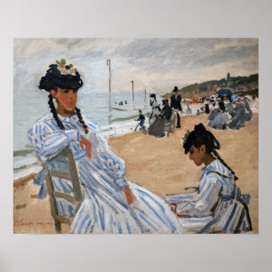 Claude Monet - Op het strand bij Trouville Poster