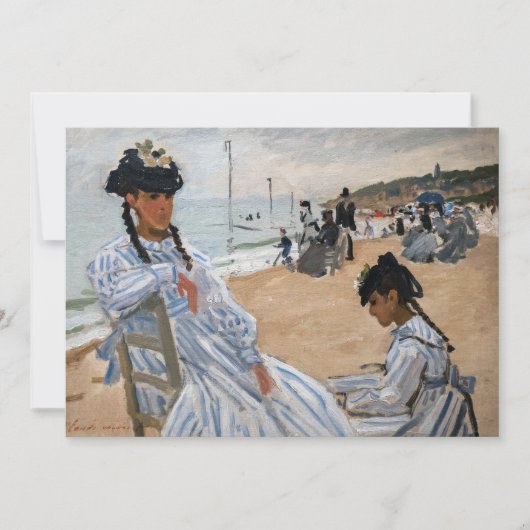 Claude Monet - Op het strand in Trouville Bedankkaart (Voorkant)