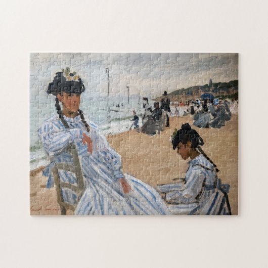 Claude Monet - Op het strand in Trouville Legpuzzel (Horizontaal)
